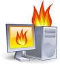 Computer on Fire - Stock Vector